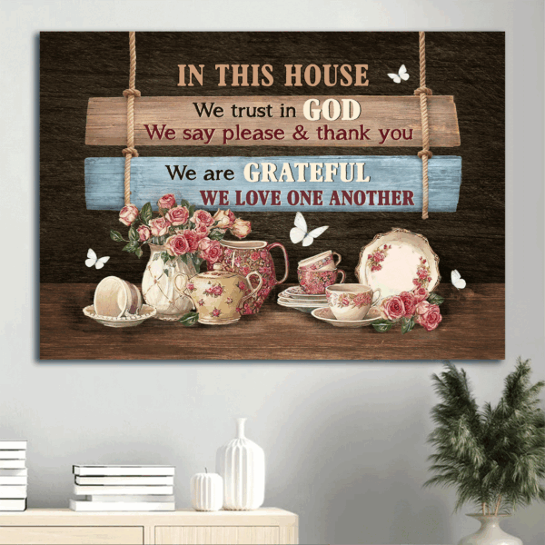 Jesus & White Butterfly Landscape Poster Home Decor Gift – Christian House Trust in God