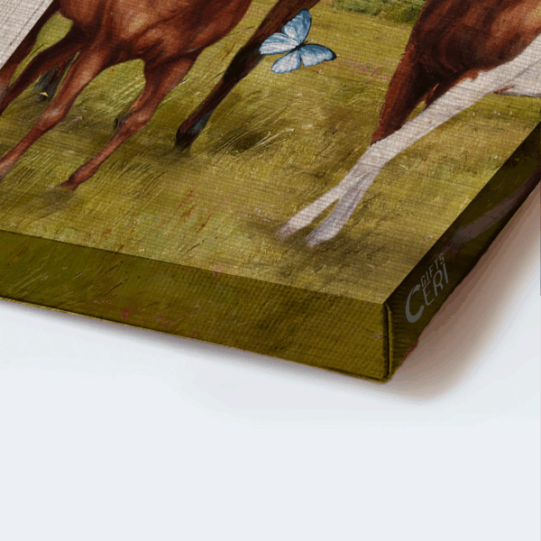 Christian Home Decor: Jesus Landscape Poster with Horse Drawing and Blue Butterfly – Farm Gift