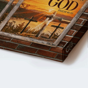 Jesus Landscape Poster: Countryside Sunset Painting Home Decor Gift for Christian - Be Still and Know 1