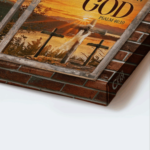 Jesus Landscape Poster: Countryside Sunset Painting Home Decor Gift for Christian – Be Still and Know
