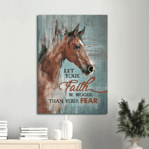 Jesus Portrait Poster Home Decor Gift - Beautiful Horse Painting on Blue  Poster Home Decor Gift for Christians - Faith Over Fear