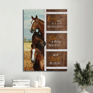 Jesus Portrait Poster: Beautiful Horses & Countryside Painting  Poster Home Decor Gift - Gift for Christian Home Decor - Every Day is a New Beginning