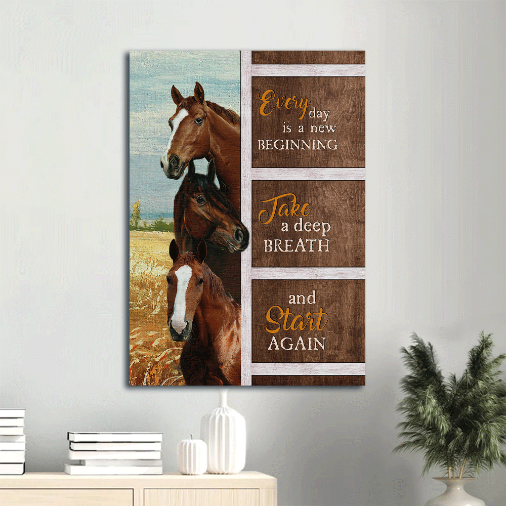Jesus Portrait Poster: Beautiful Horses & Countryside Painting Poster Home Decor Gift – Gift for Christian Home Decor – Every Day is a New Beginning Jesus Portrait Poster: Beautiful Horses & Countryside Painting Poster Home Decor Gift – Gift for Christian Home Decor – Every Day is a New Beginning