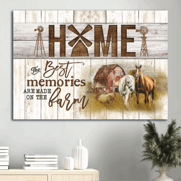 Jesus Landscape Poster: Horse Drawing Yellow Field Painting Old House  Poster Home Decor Gift – Gift for Christian Farm Decor