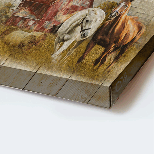 Jesus Landscape Poster: Horse Drawing Yellow Field Painting Old House  Poster Home Decor Gift – Gift for Christian Farm Decor