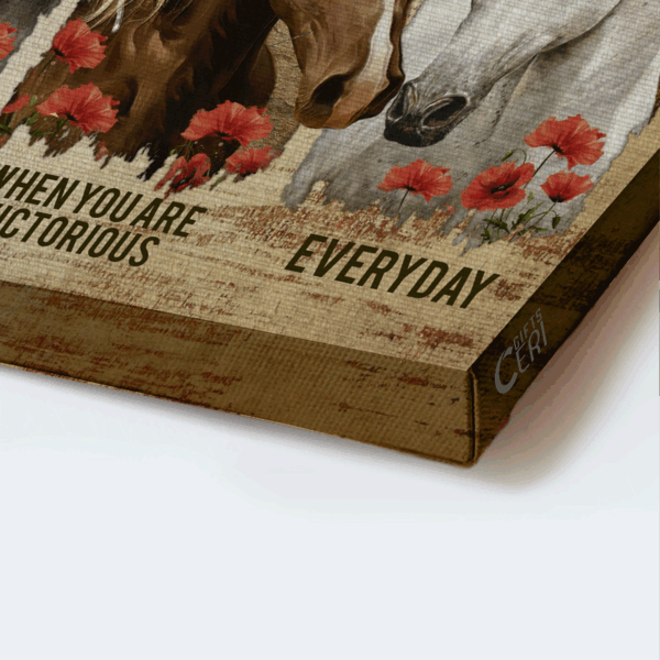 Jesus Landscape Poster: Horse & Poppy Painting  Poster Home Decor Gift – Christian Home Decor Gift Be Strong When Weak