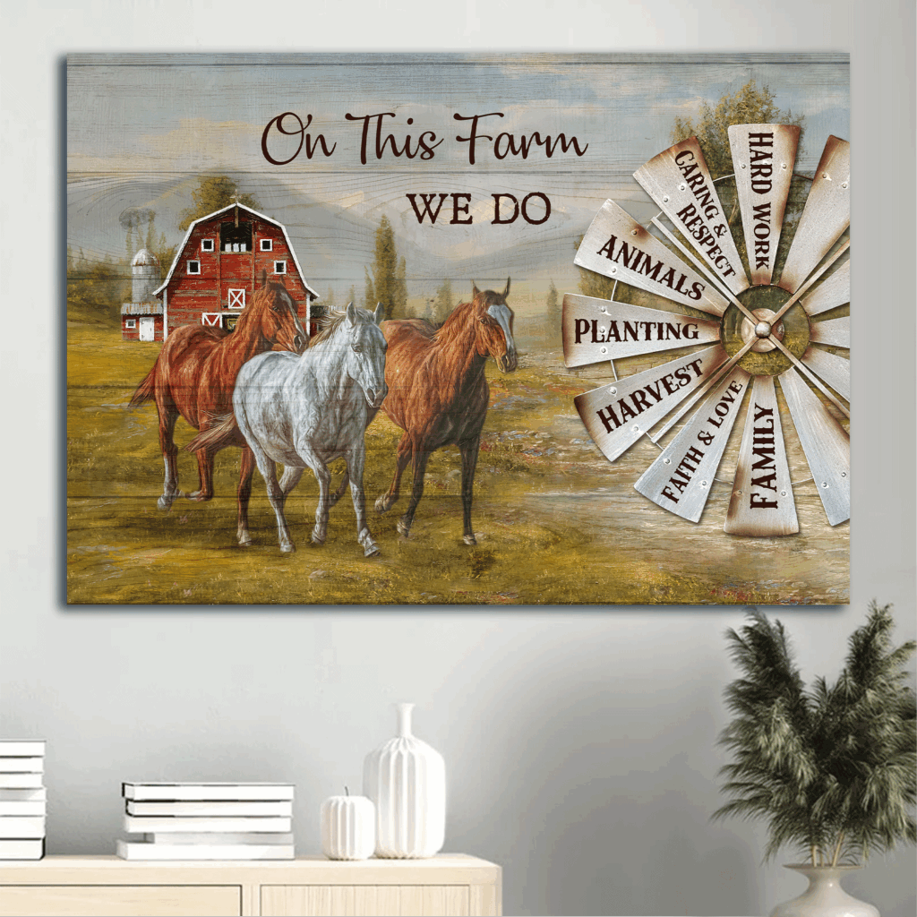 Jesus Landscape Poster Home Decor Gift – Beautiful Horses Windmill Painting Red House Poster Home Decor Gift – Christian Farm Art Jesus Landscape Poster Home Decor Gift – Beautiful Horses Windmill Painting Red House Poster Home Decor Gift – Christian Farm Art