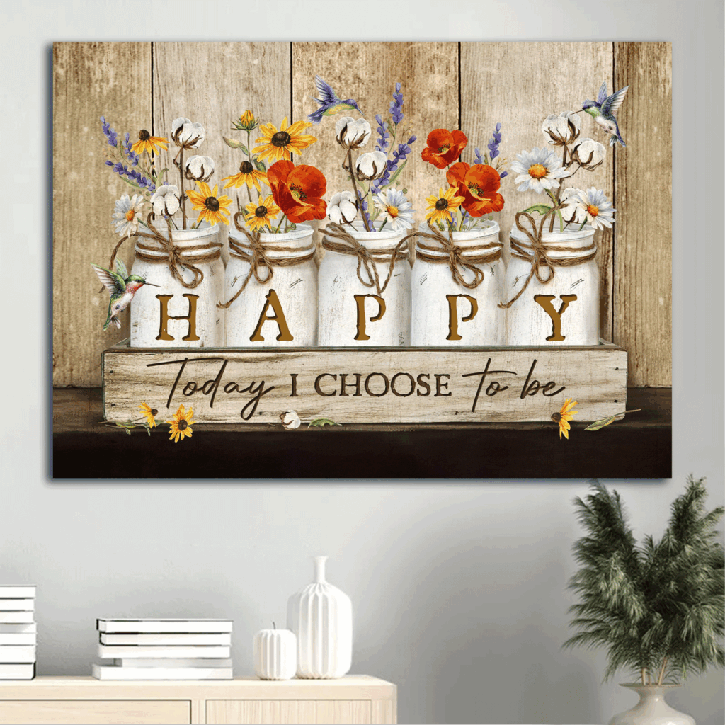 Jesus Landscape Poster: Beautiful Hummingbird & Colorful Flowers Poster Home Decor Gift – Rustic Home Decor Gift for Christian – Today I Choose Happy Jesus Landscape Poster: Beautiful Hummingbird & Colorful Flowers Poster Home Decor Gift – Rustic Home Decor Gift for Christian – Today I Choose Happy