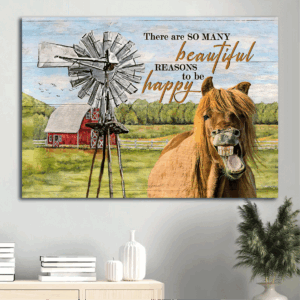 Jesus Landscape Poster: Horse Windmill Meadow  Poster Home Decor Gift Home Decor Gift for Christian