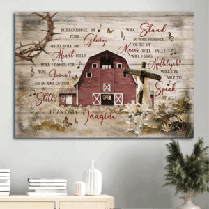 Jesus Landscape Poster: Beautiful House & Cross Symbol  Poster Home Decor Gift - Christian Home Decor Gift