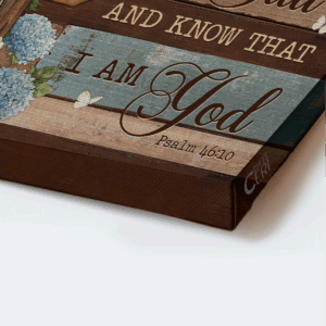 Christian Home Decor: Jesus & Cross Landscape Poster - Hydrangea Painting Gift 1