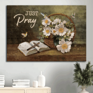 Jesus Landscape Poster: Beautiful Jasmine Wooden Cross Hummingbird  Poster Home Decor Gift - Christian Home Decor Gift