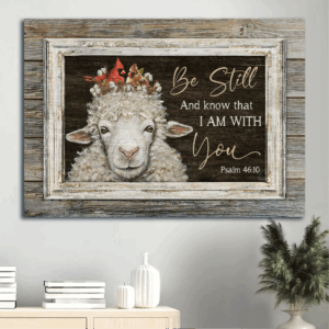 Jesus Landscape Poster Home Decor Gift - Beautiful Lamb Drawing Cardinal Couple  Poster Home Decor Gift - Gift for Christian - Be Still and Know - Religious Wall Art