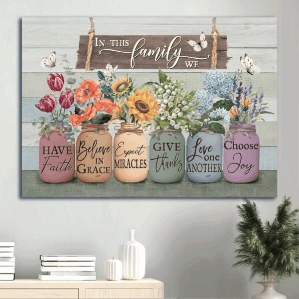 Jesus Landscape Poster Home Decor Gift – Beautiful Flowers  Poster Home Decor Gift – Gift for Christian Family