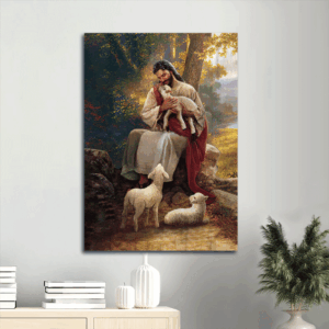 Jesus Portrait Poster: Forest Lamb of God Abstract Painting  Poster Home Decor Gift - Religious Home Decor Gift for Christian