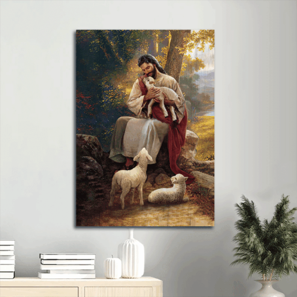 Jesus Portrait Poster: Forest Lamb of God Abstract Painting  Poster Home Decor Gift – Religious Home Decor Gift for Christian