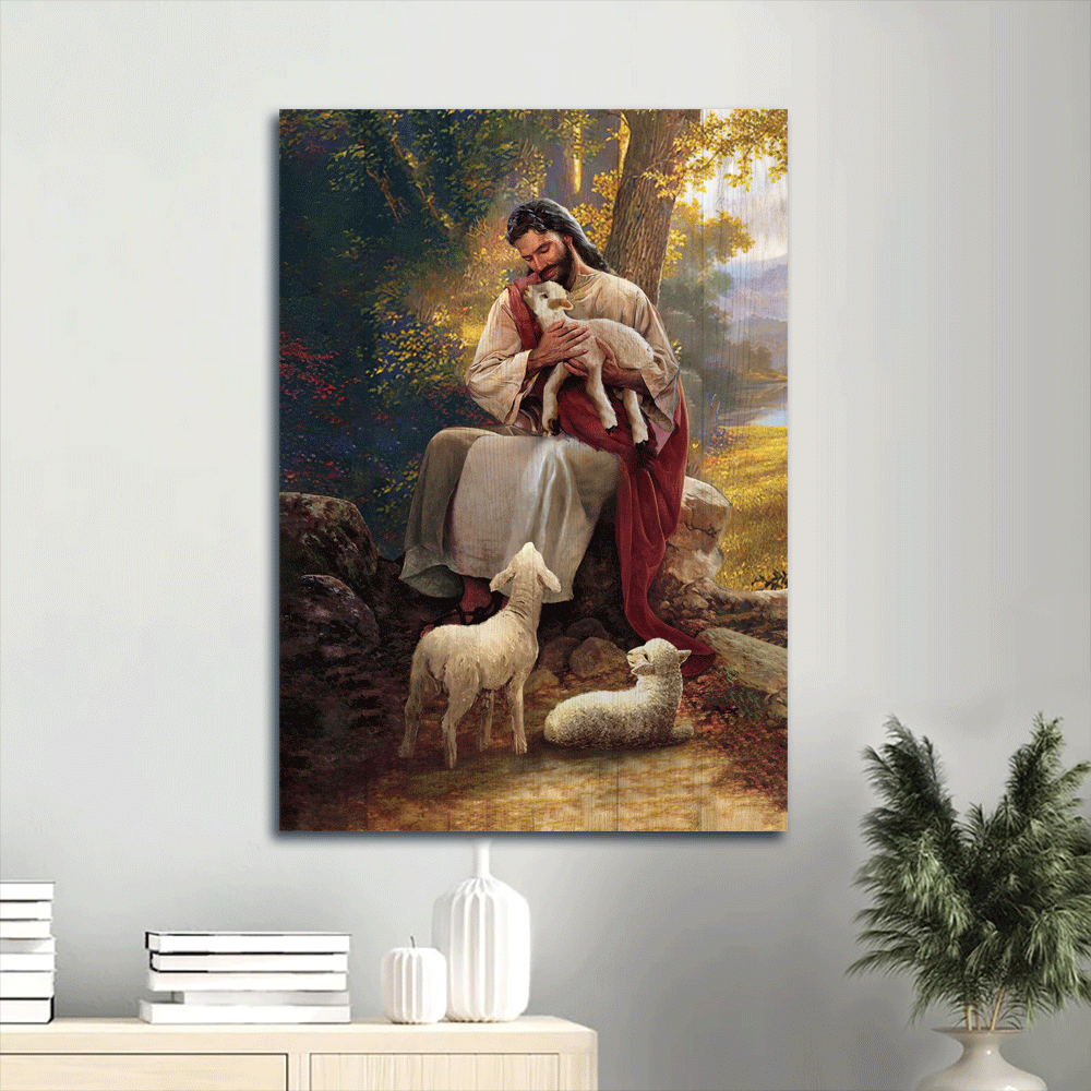Jesus Portrait Poster: Forest Lamb of God Abstract Painting Poster Home Decor Gift – Religious Home Decor Gift for Christian Jesus Portrait Poster: Forest Lamb of God Abstract Painting Poster Home Decor Gift – Religious Home Decor Gift for Christian