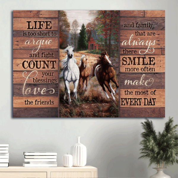 Jesus Landscape Poster: Beautiful Forest & Running Horse  Poster Home Decor Gift – Christian Home Decor Gift