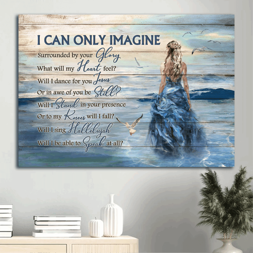 Jesus Landscape Poster – Beautiful Girl Beach Scene Seagull Poster Home Decor Gift – Gift for Christian Home Decor – I Can Only Imagine Jesus Landscape Poster – Beautiful Girl Beach Scene Seagull Poster Home Decor Gift – Gift for Christian Home Decor – I Can Only Imagine