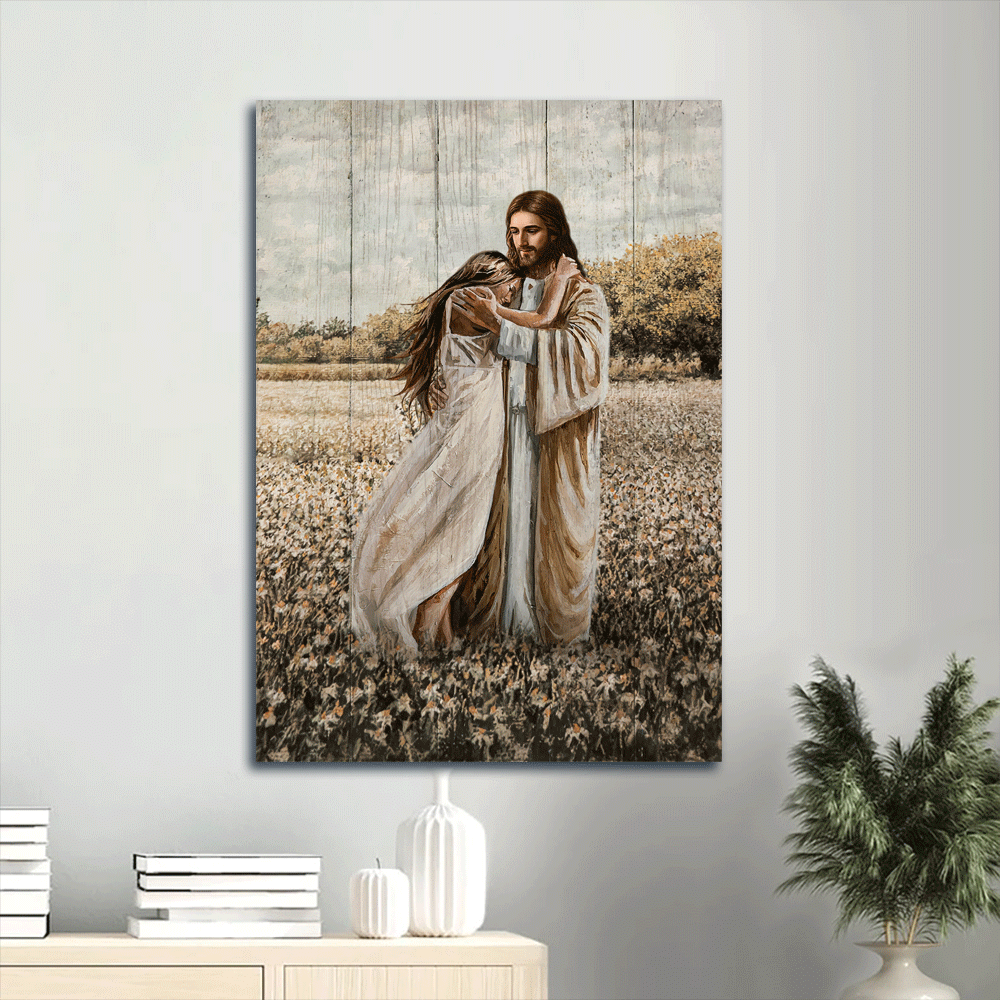 Jesus Portrait Poster: Beautiful Girl & Flower Field Poster Home Decor Gift – Gift for Christian Home Decor Jesus Portrait Poster: Beautiful Girl & Flower Field Poster Home Decor Gift – Gift for Christian Home Decor