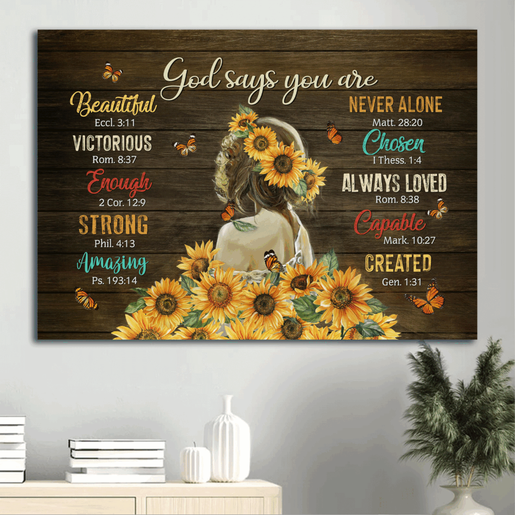 Jesus Landscape Poster Home Decor Gift – Beautiful Girl Sunflower Butterfly Poster Home Decor Gift – Gift for Christian Jesus Landscape Poster Home Decor Gift – Beautiful Girl Sunflower Butterfly Poster Home Decor Gift – Gift for Christian