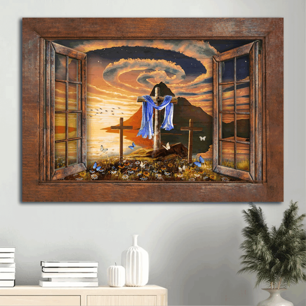 Jesus Landscape Poster: Stunning Halo Sunset Cross & Butterfly Poster Home Decor Gift – Perfect Christian Home Decor Gift Jesus Landscape Poster: Stunning Halo Sunset Cross & Butterfly Poster Home Decor Gift – Perfect Christian Home Decor Gift