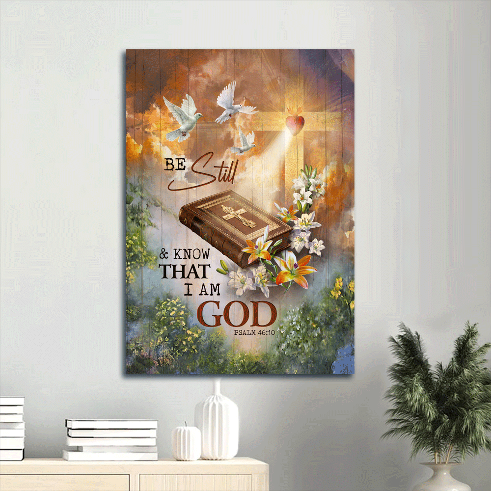 Jesus Portrait Poster Home Decor Gift – Beautiful Heaven Lily Bible Dove Poster Home Decor Gift – Christian Gift – Be Still & Know I Am God Jesus Portrait Poster Home Decor Gift – Beautiful Heaven Lily Bible Dove Poster Home Decor Gift – Christian Gift – Be Still & Know I Am God