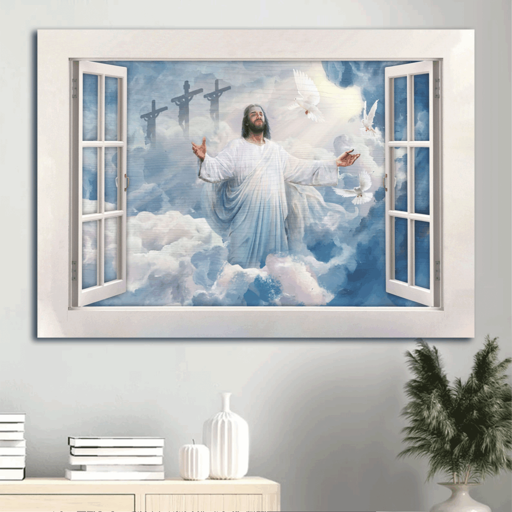 Heavenly Jesus Landscape Poster Home Decor Gift – Christian Poster Home Decor Gift Art with Holy Spirit Dove Heavenly Jesus Landscape Poster Home Decor Gift – Christian Poster Home Decor Gift Art with Holy Spirit Dove