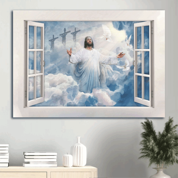 Heavenly Jesus Landscape Poster Home Decor Gift – Christian  Poster Home Decor Gift Art with Holy Spirit Dove