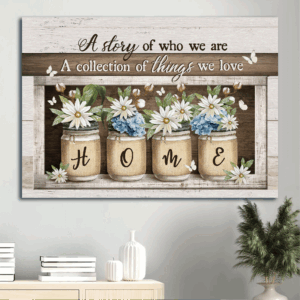 Jesus Landscape Poster Home Decor Gift - Beautiful Daisy Blue Hydrangea Butterfly - Gift For Christian