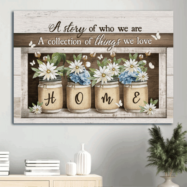 Jesus Landscape Poster Home Decor Gift – Beautiful Daisy Blue Hydrangea Butterfly – Gift For Christian