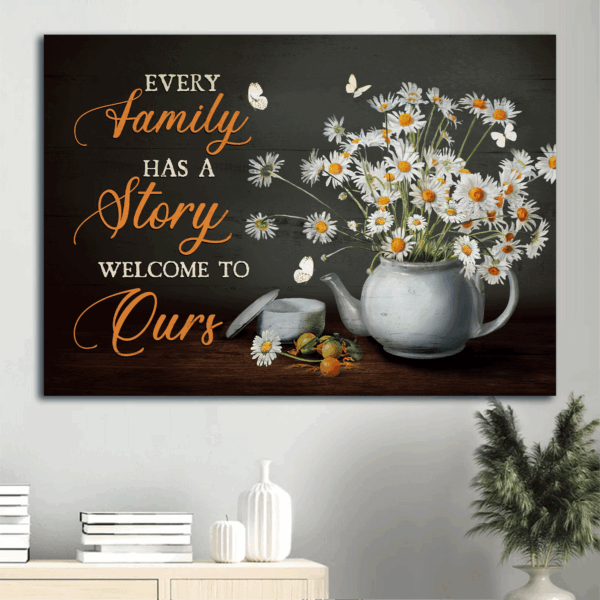 Jesus Landscape Poster Home Decor Gift – Daisy Tea Pot White Butterfly  Poster Home Decor Gift for Christian Families