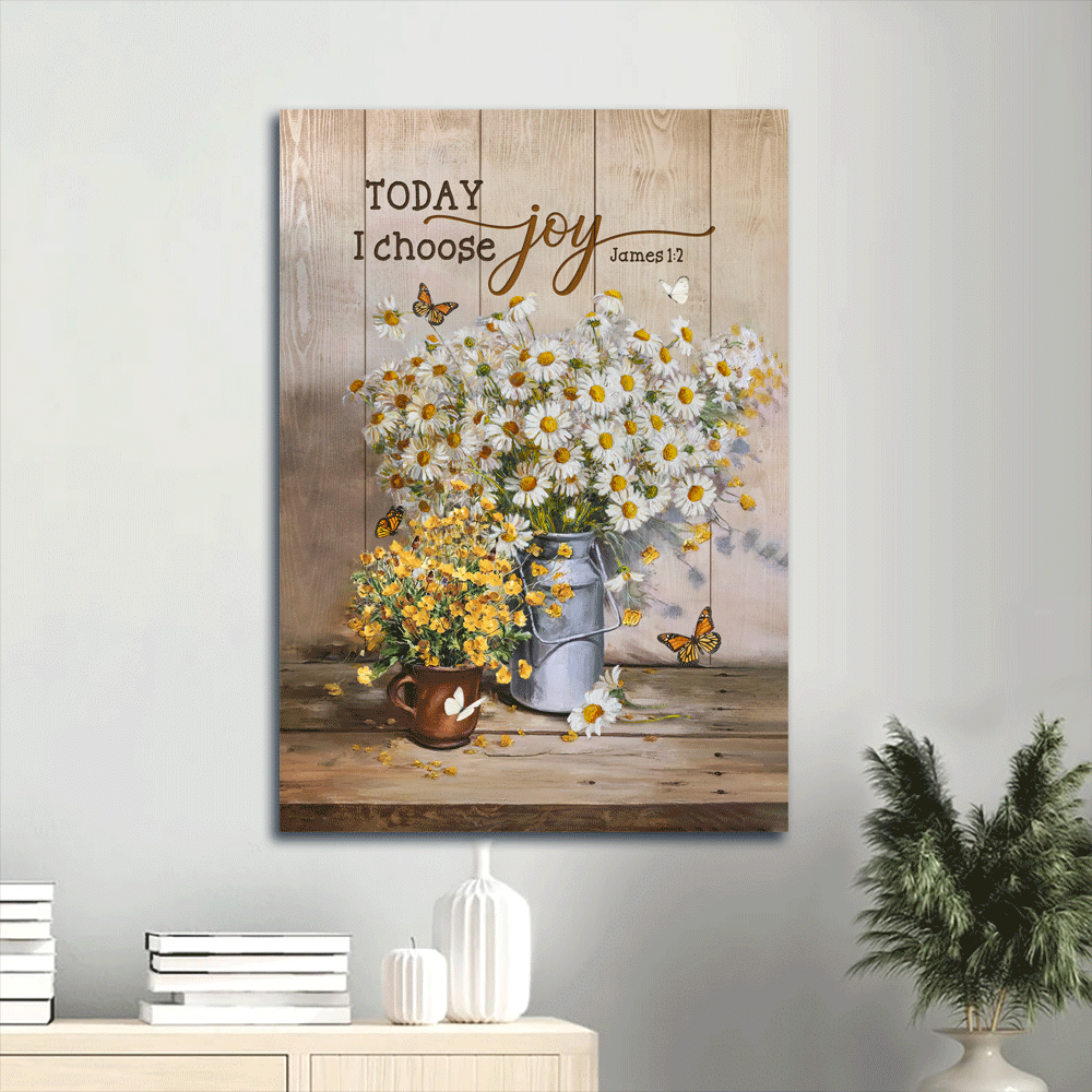 Jesus Portrait Poster Home Decor Gift – Beautiful Daisy Yellow Flower Vase Monarch Butterfly Poster Home Decor Gift – Gift for Christian – Today I Choose Joy Jesus Portrait Poster Home Decor Gift – Beautiful Daisy Yellow Flower Vase Monarch Butterfly Poster Home Decor Gift – Gift for Christian – Today I Choose Joy