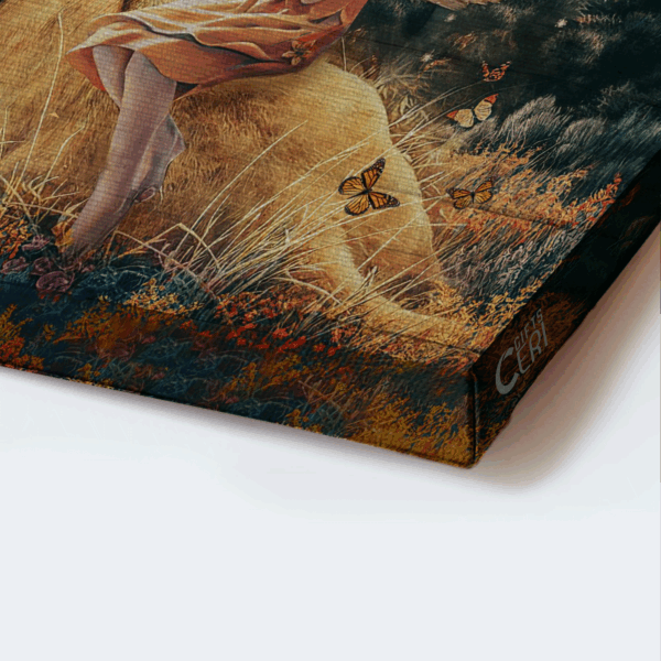 Jesus Landscape and Lion of Judah Poster Home Decor Gift – Beautiful Fairy and Autumn Forest – Ideal Gift for Christian