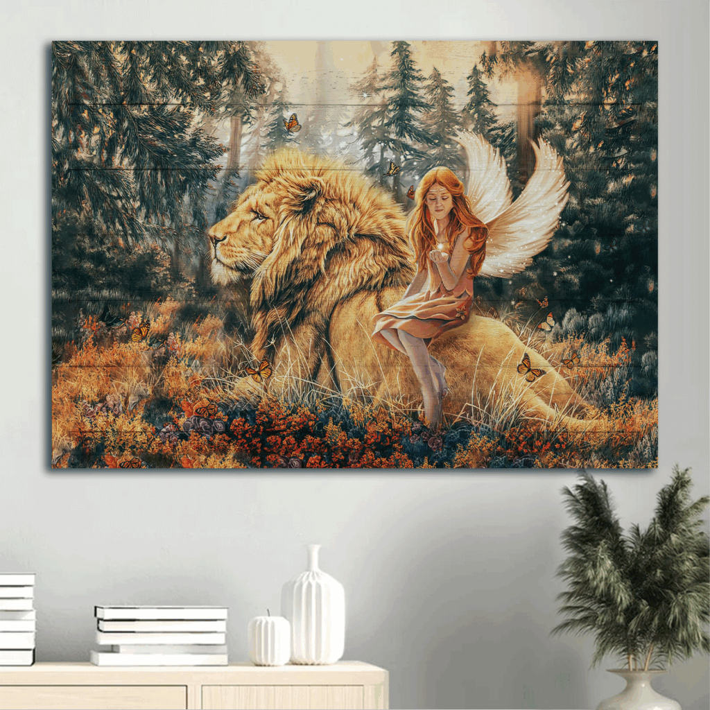 Jesus Landscape and Lion of Judah Poster Home Decor Gift – Beautiful Fairy and Autumn Forest – Ideal Gift for Christian Jesus Landscape and Lion of Judah Poster Home Decor Gift – Beautiful Fairy and Autumn Forest – Ideal Gift for Christian