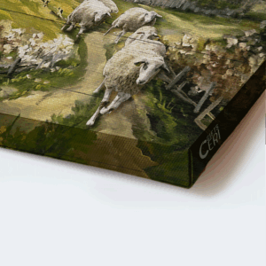 Vintage Jesus Landscape Poster: Farm Sheep Drawing Home Decor Gift for Christian - Bless This House 1