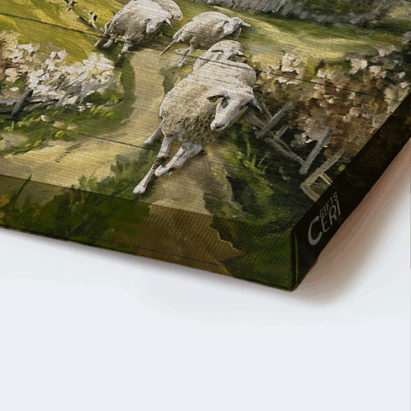 Vintage Jesus Landscape Poster: Farm Sheep Drawing Home Decor Gift for Christian – Bless This House