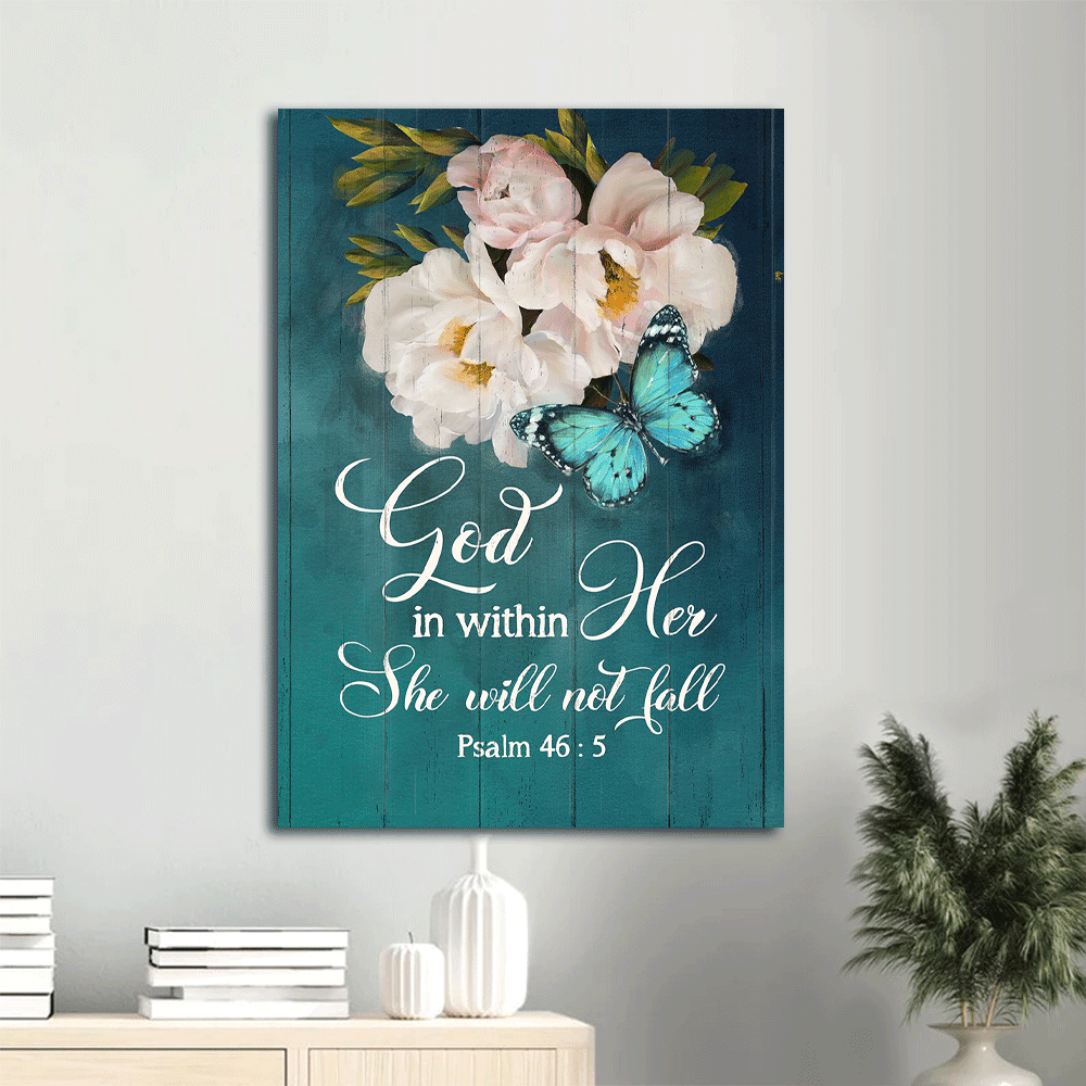 Jesus Portrait Poster Home Decor Gift: Beautiful Flower & Butterfly Home Decor Gift for Christian – God Is Within Her She Will Not Fall Jesus Portrait Poster Home Decor Gift: Beautiful Flower & Butterfly Home Decor Gift for Christian – God Is Within Her She Will Not Fall