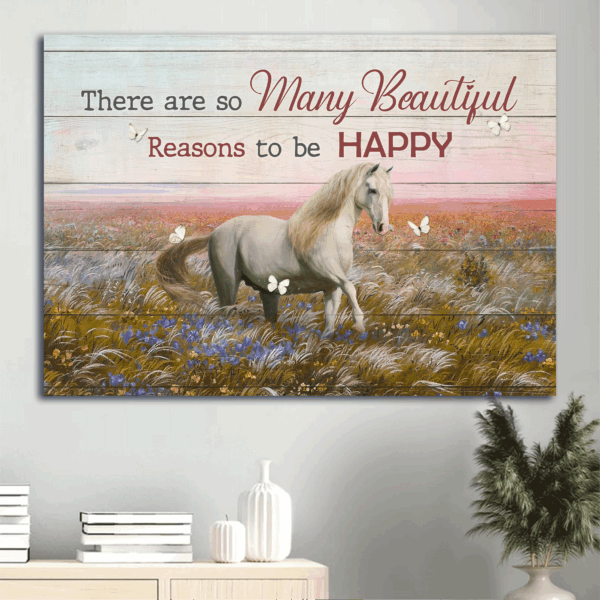 Jesus Landscape Poster Home Decor Gift – Beautiful Flower Field White Horse White Butterfly – Gift For Christian
