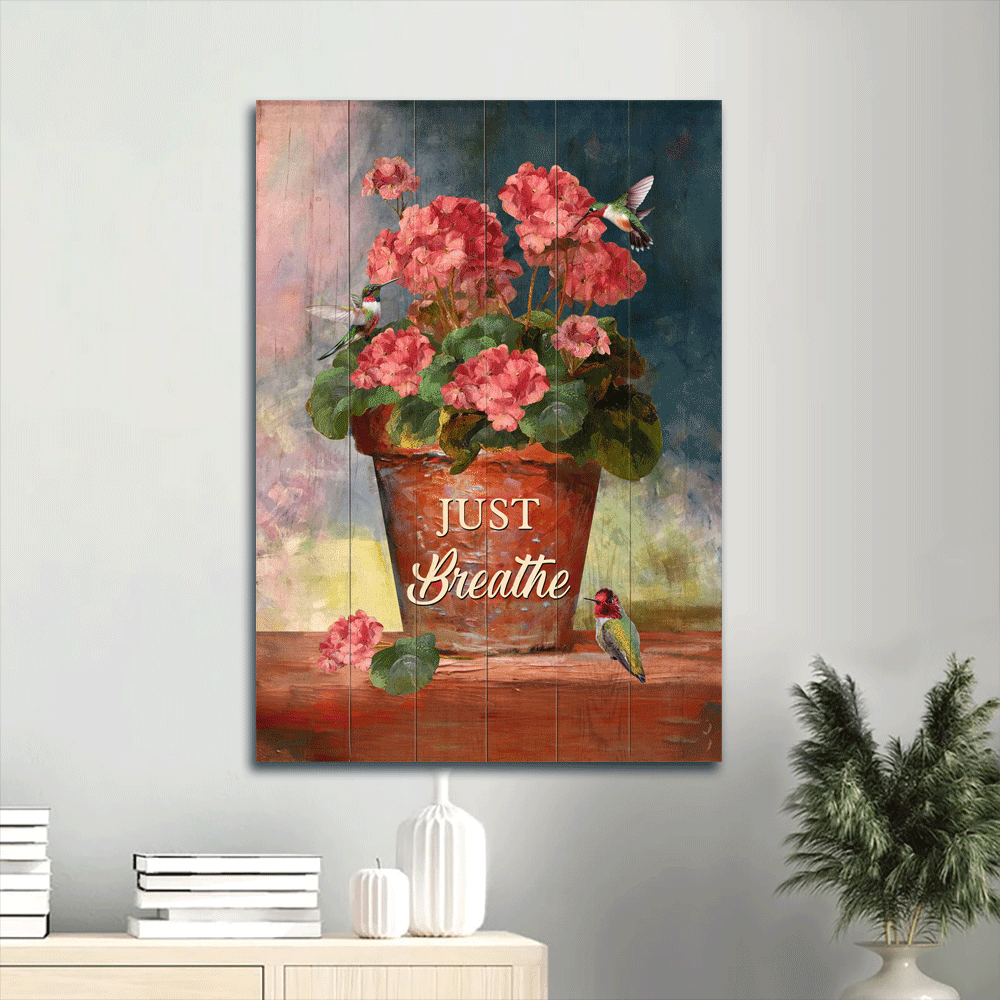 Christian Home Decor Gift: Jesus Portrait Poster & Hummingbird Poster Home Decor Gift – Just Breathe Christian Home Decor Gift: Jesus Portrait Poster & Hummingbird Poster Home Decor Gift – Just Breathe