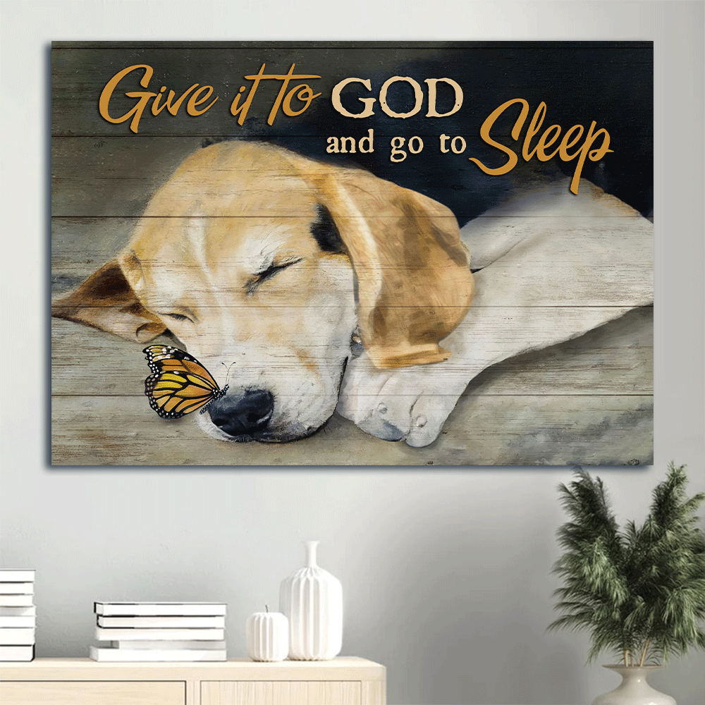Jesus Landscape Poster Home Decor Gift – Beagle & Butterfly Painting for Christian Puppy Lovers – Give it to God and Sleep Jesus Landscape Poster Home Decor Gift – Beagle & Butterfly Painting for Christian Puppy Lovers – Give it to God and Sleep
