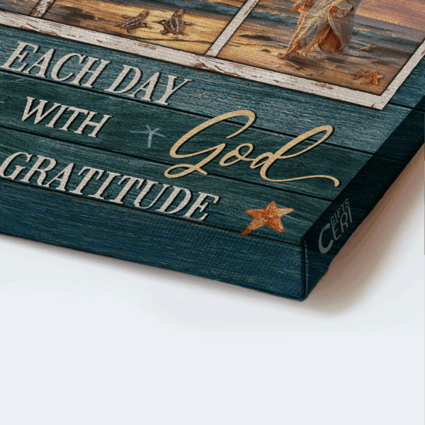 Jesus Beach Sunset Landscape Poster Home Decor Gift for Christian – Start Each Day with God