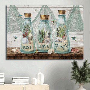 Jesus Landscape Poster Home Decor Gift - Beautiful Summer Cactus Painting - Gift For Christian - Just Have Faith