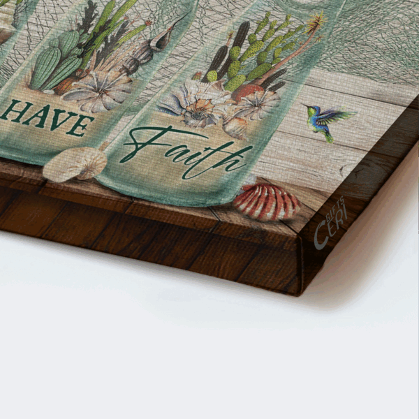 Jesus Landscape Poster Home Decor Gift – Beautiful Summer Cactus Painting – Gift For Christian – Just Have Faith