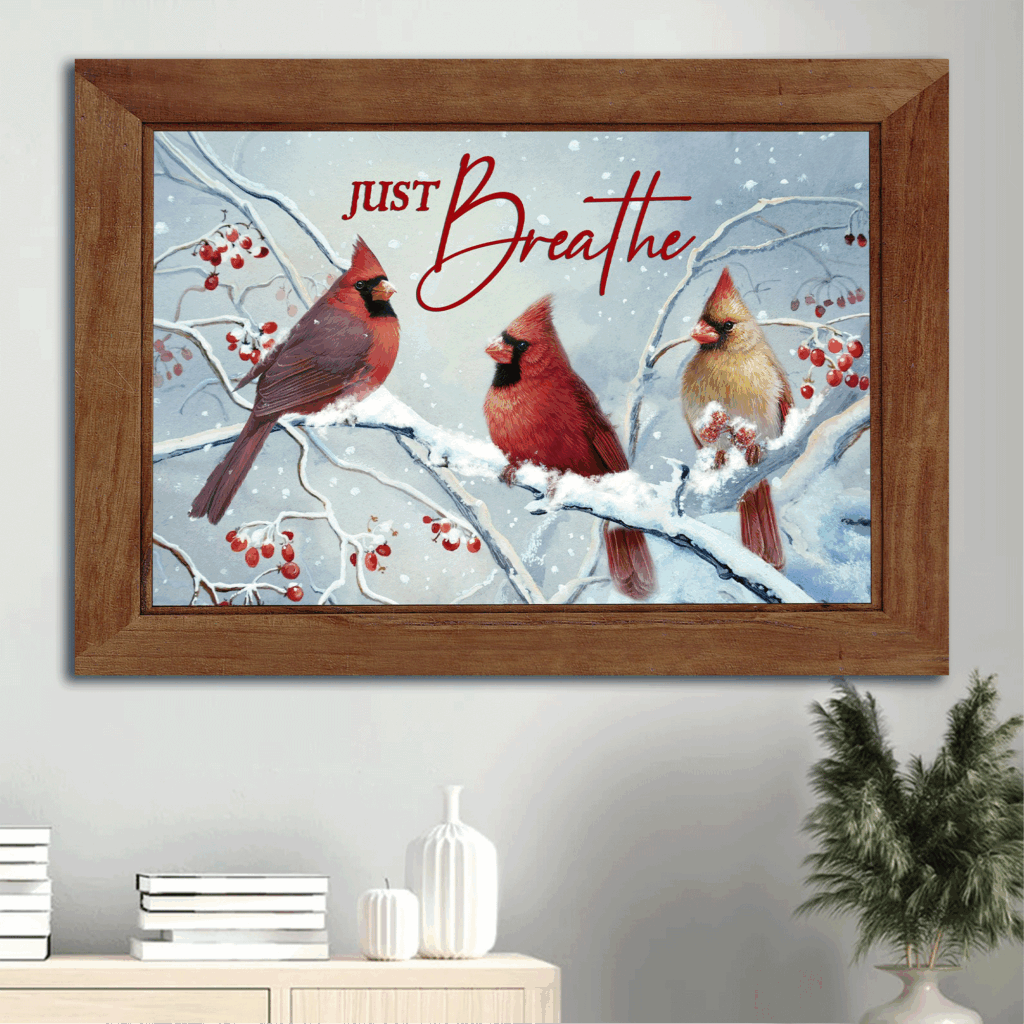 Jesus Landscape Poster Home Decor Gift – Stunning Cardinal Snow Cranberry – Christian Gift – Just Breathe Jesus Landscape Poster Home Decor Gift – Stunning Cardinal Snow Cranberry – Christian Gift – Just Breathe
