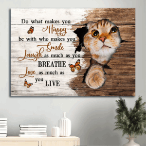 Jesus Landscape Poster Home Decor Gift - Beautiful Cat and Orange Butterfly Wall Art for Christian Home Decor - Love as Much as You Live