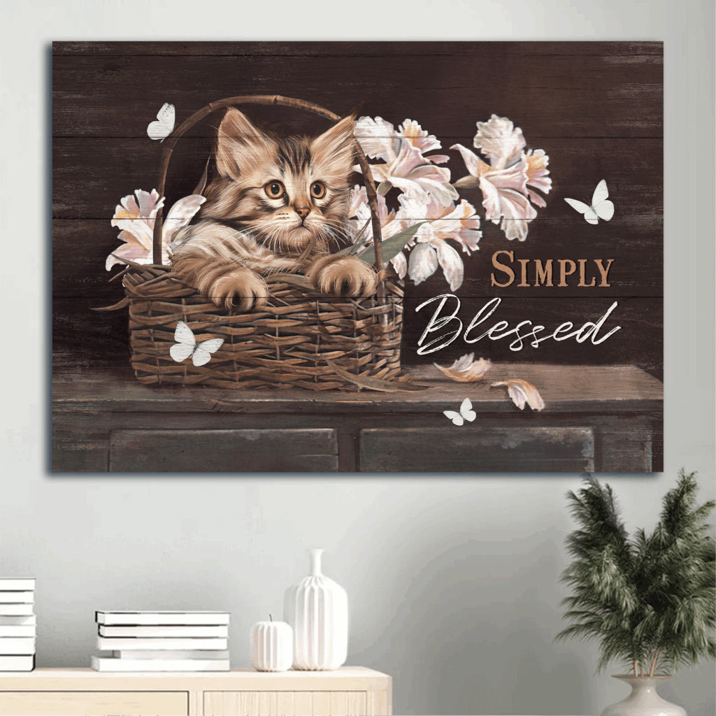 Jesus Landscape Poster – Beautiful Cat Pink Flower Butterfly Home Decor Gift for Christian – Simply Blessed Jesus Landscape Poster – Beautiful Cat Pink Flower Butterfly Home Decor Gift for Christian – Simply Blessed