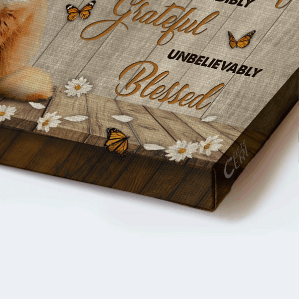 Jesus Landscape Poster Home Decor Gift – Beautiful Cat White Daisy Butterfly – Gift for Christian – So Very Thankful