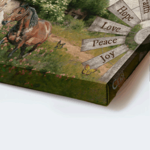 Jesus Landscape & Windmill Poster - Christian Home Decor Gift with Dream Horses - Choose Joy Today 1