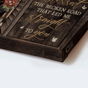 Christian Wedding Gift: Jesus Landscape Poster Home Decor - Red Rose Couple - God Blessed Road 1